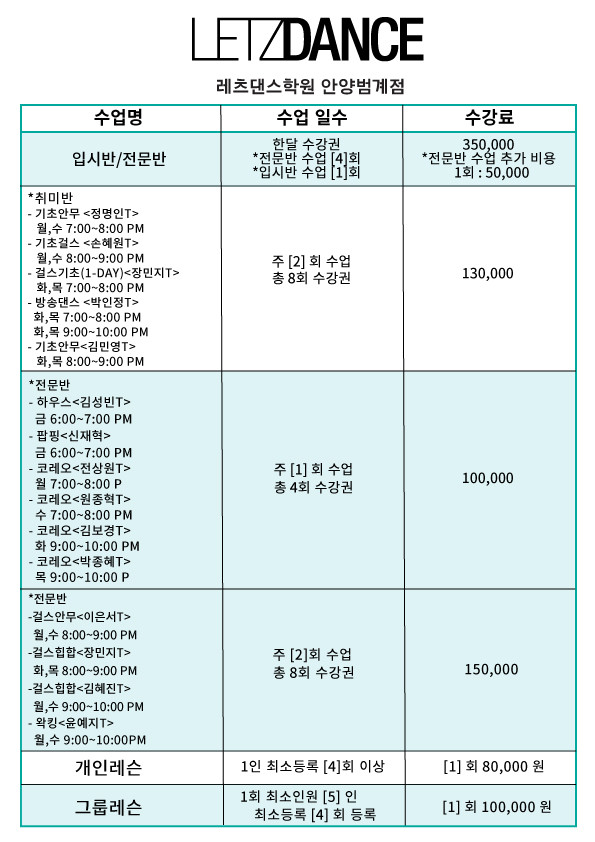 레츠댄스학원 이미지