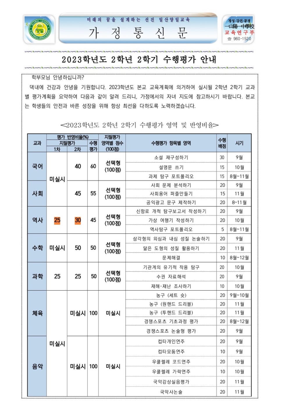 일산양일중학교 이미지