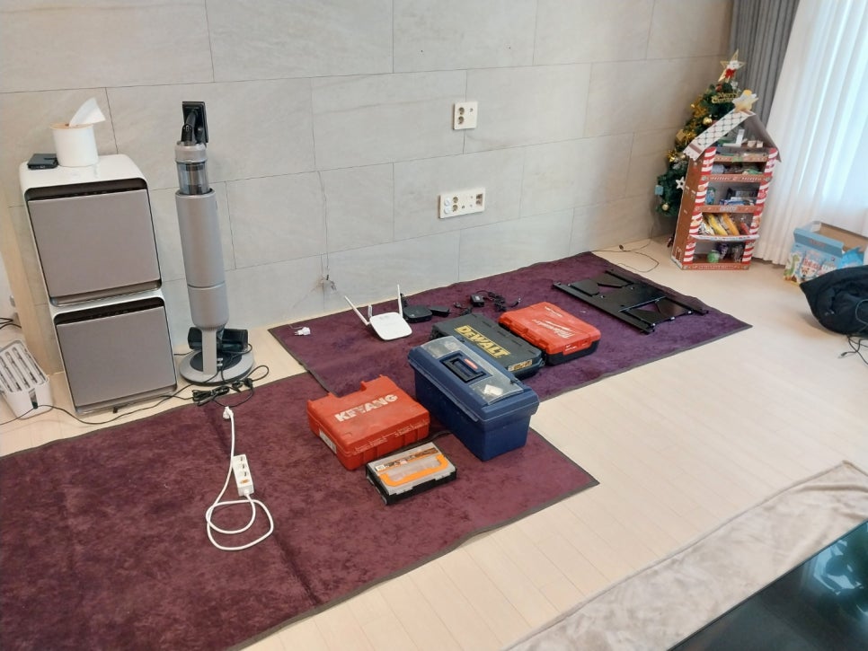 벽걸이티브이tv티비방문설치셋톱 이미지