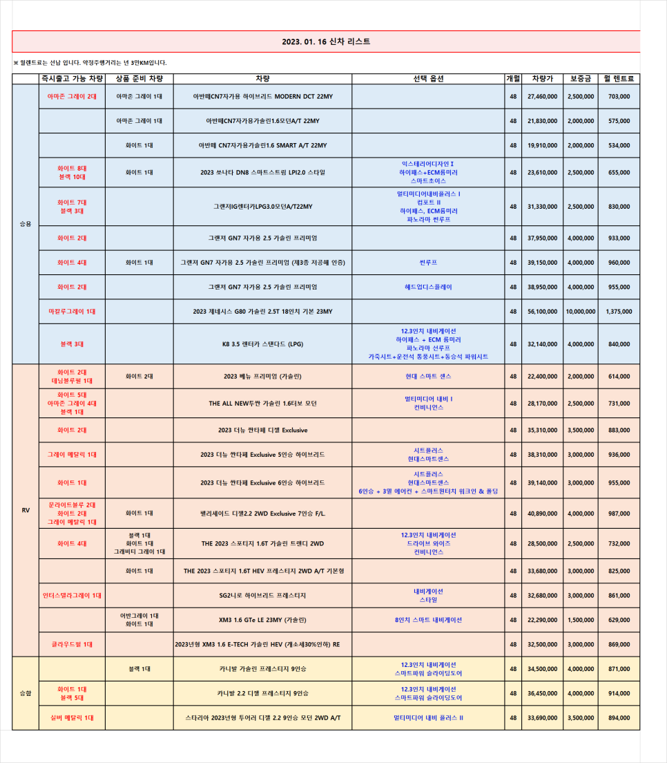 렌탈카 이미지