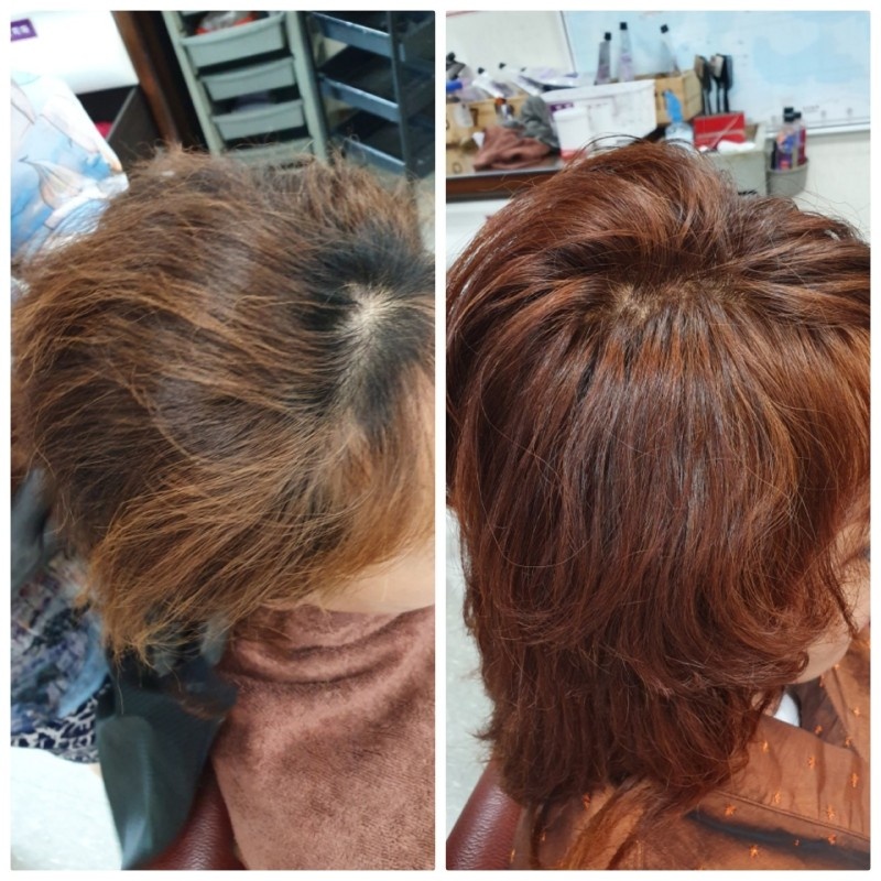 큐사랑머리염색 이미지