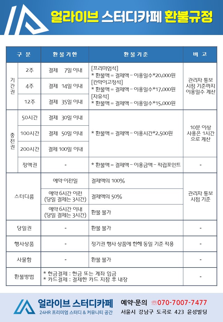 얼라이브스터디카페대치센터 이미지