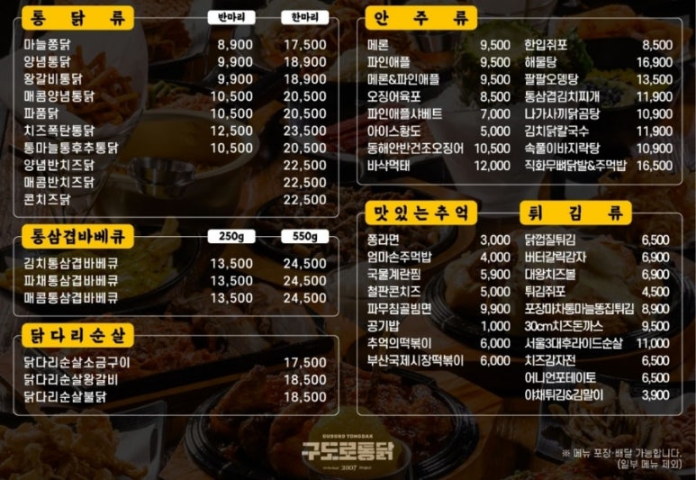 구도로 통닭 이미지