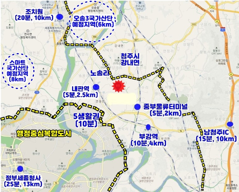 오송행복도시 경계 이미지