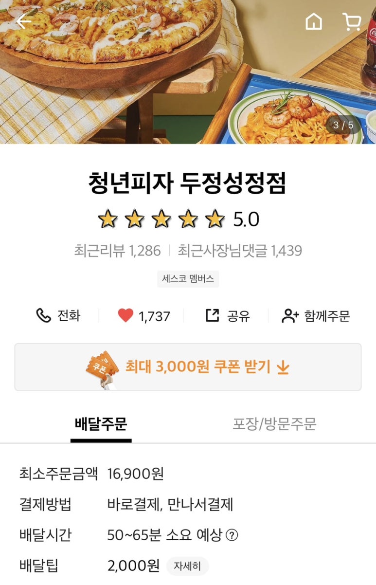 청년피자두정 이미지