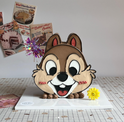 봄꽃달케이크 이미지