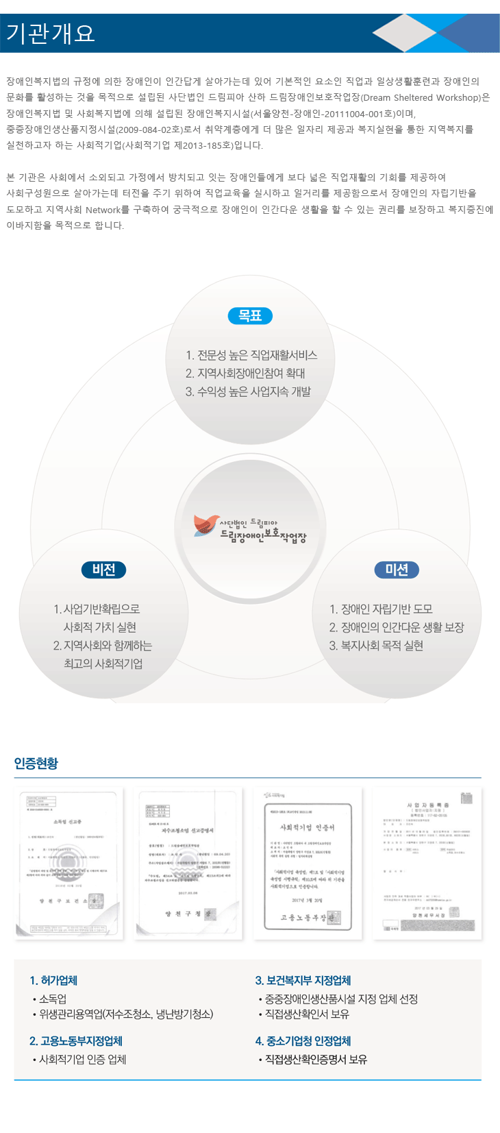 드림장애인보호작업장 이미지
