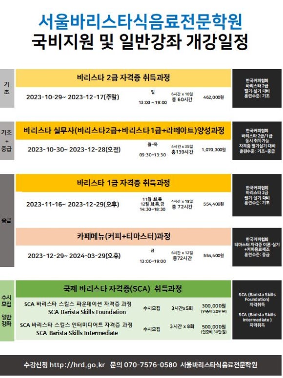 상봉서울바리스타학원 이미지