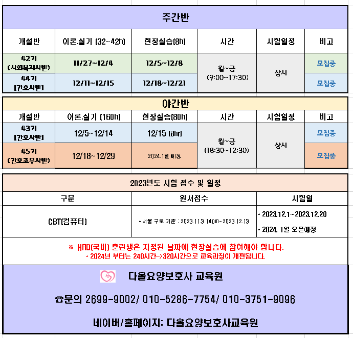다올요양보호사교육원 이미지