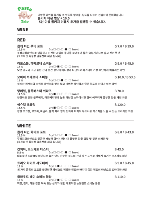 파스타 트리오 이미지