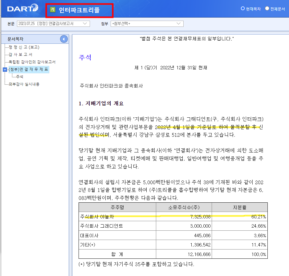 주식회사 인터파크트리플 이미지