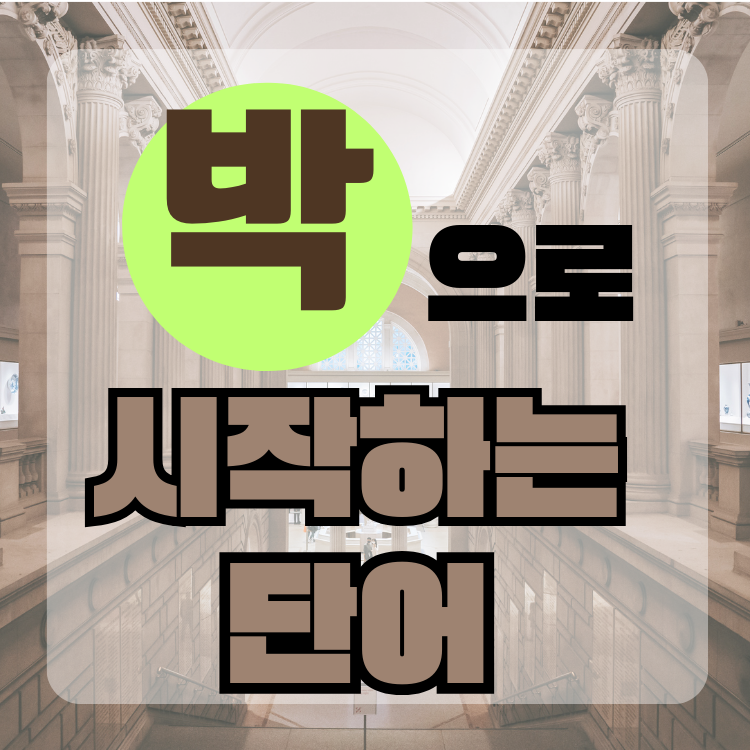 박으로 시작하는 단어 알려드릴게요 : 네이버 블로그