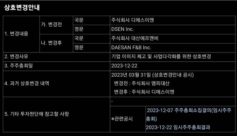 주식회사 대산에프앤비 이미지