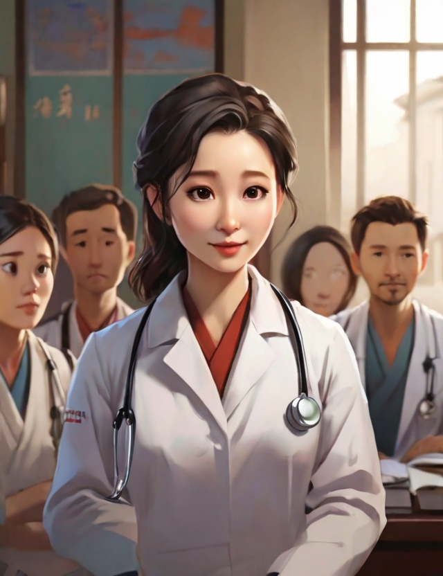 Leonardo Diffusion XL A chinese female doctor talking to other 0