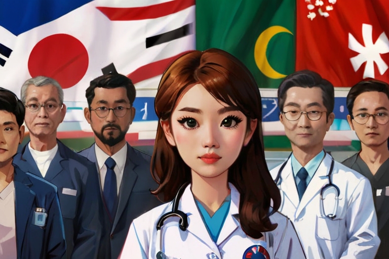 Default Global export with doctors surrounded with various of 3