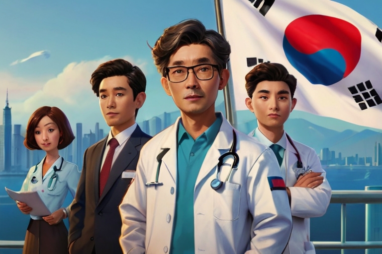 Default Global medical experts with Korean flags 2