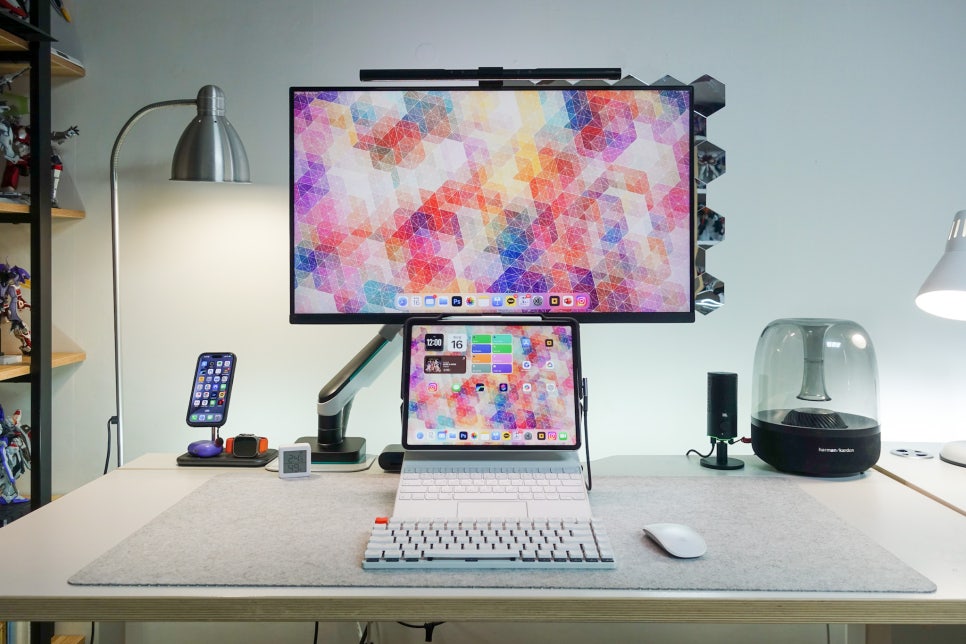 카멜마운트 CGA1 고중량 모니터암 + MPK1 보강판으로 'LG 울트라 HD 4K 32인치와 아이패드프로 듀얼모니터 설정' 이미지 18