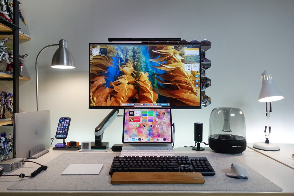 카멜마운트 CGA1 고중량 모니터암 + MPK1 보강판으로 'LG 울트라 HD 4K 32인치와 아이패드프로 듀얼모니터 설정' 이미지 20