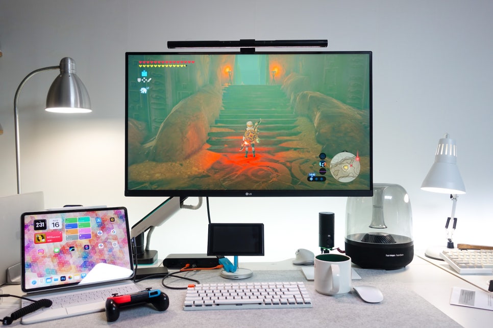 카멜마운트 CGA1 고중량 모니터암 + MPK1 보강판으로 'LG 울트라 HD 4K 32인치와 아이패드프로 듀얼모니터 설정' 이미지 16