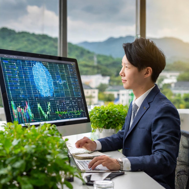 Firefly biotech investor looking at listed bio stocks on this computer monit