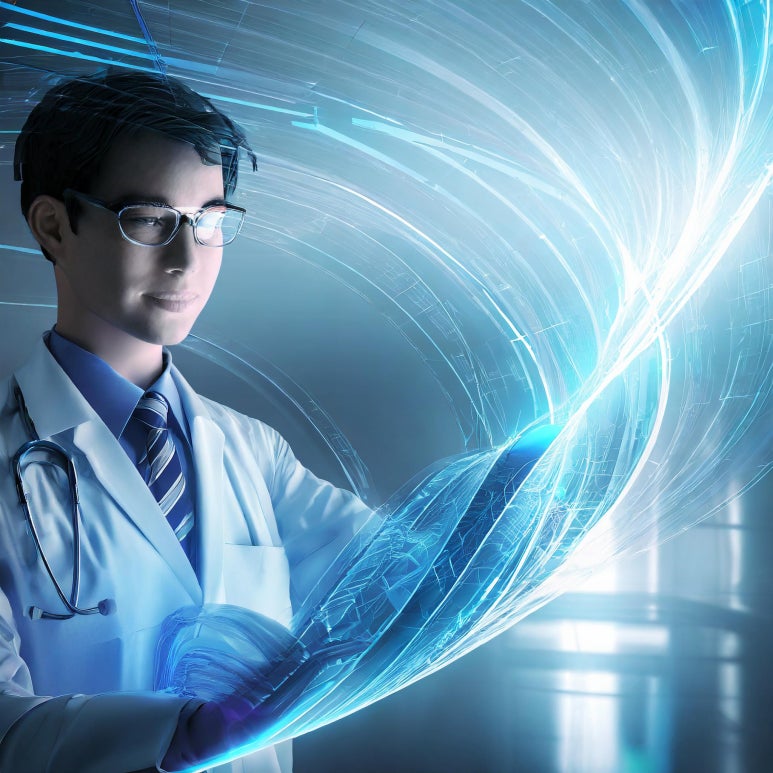 Firefly Medical doctor, looking in front, discussing results of experiments 