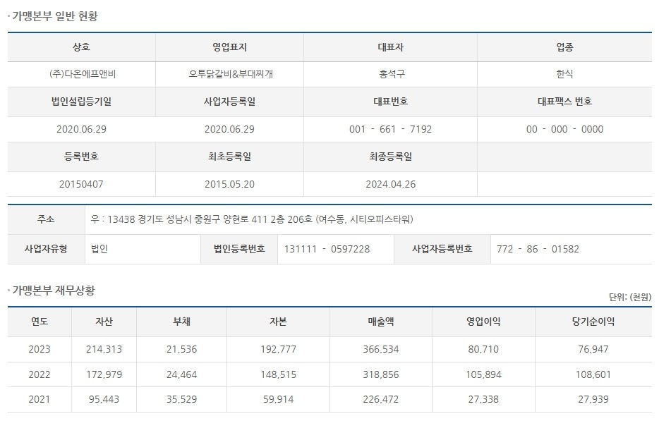 다온에프앤비 이미지