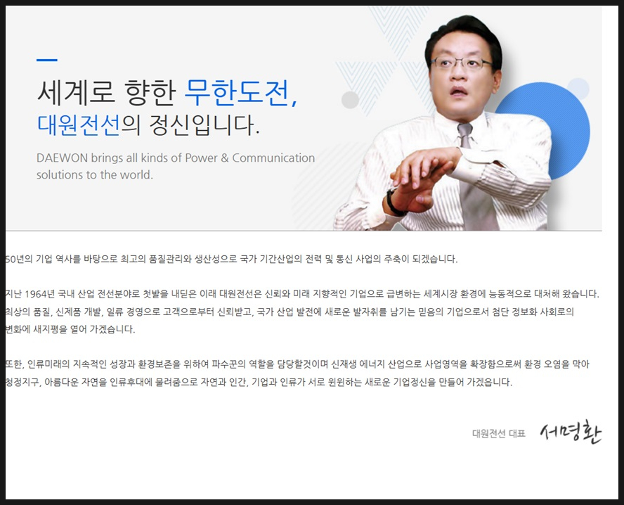 대원전선(주) 이미지