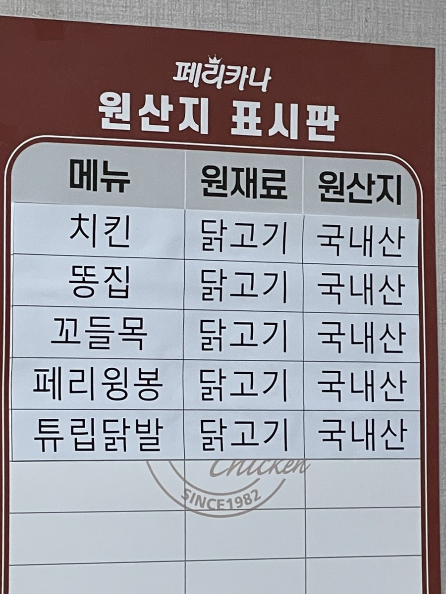 페리카나치킨왜관점 이미지