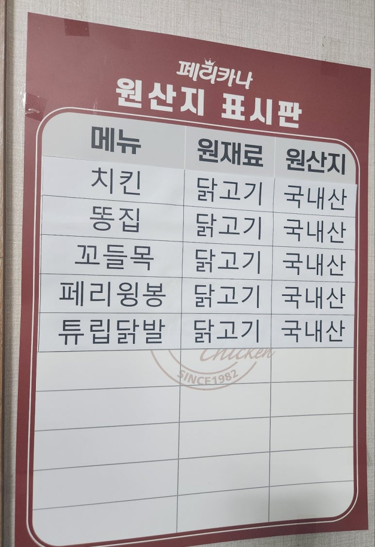 페리카나치킨왜관점 이미지