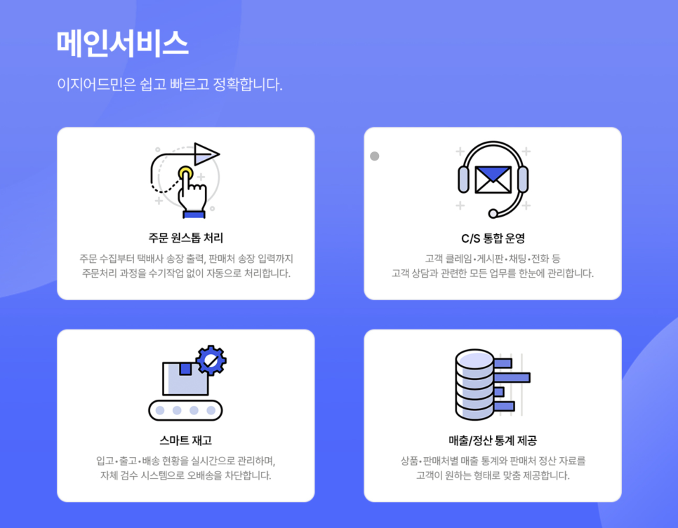 온오프 쇼핑몰 통합 관리 솔루션 이지어드민 "온라인 쇼핑몰 성공의 동반자" 이미지 4