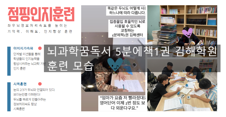 뇌과학꿈독서5분에책1권김해학원 이미지