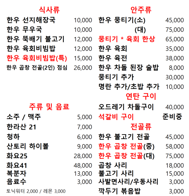 육회랑뭉티기 이미지