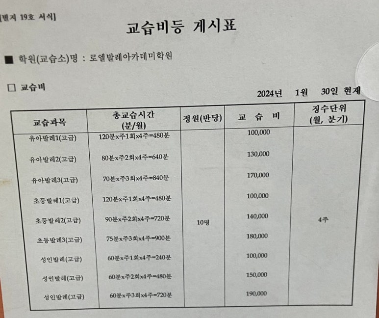 로엘발레아카데미학원 이미지