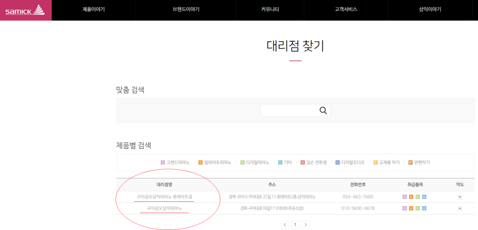 구미금오삼익피아노 이미지