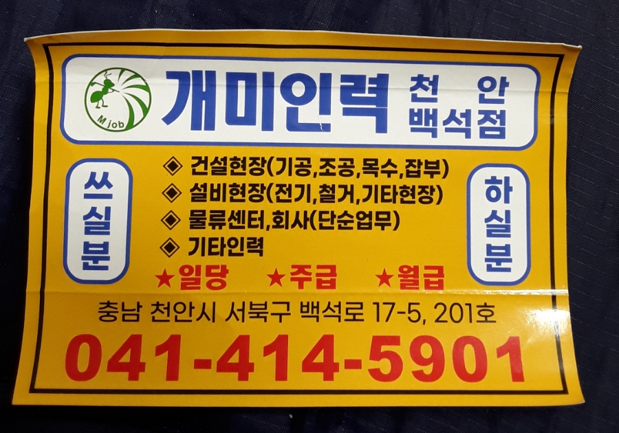 개미인력백석점 이미지