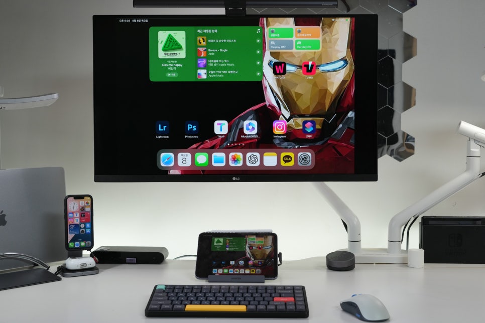 유그린 USB-C 도킹스테이션 멀티 허브를 이용한 아이패드 프로 7세대와 아이패드 미니 6세대 4K 모니터 연결 이미지 12