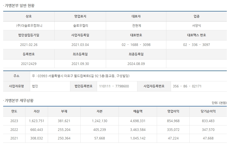 더슬로우컴퍼니 이미지