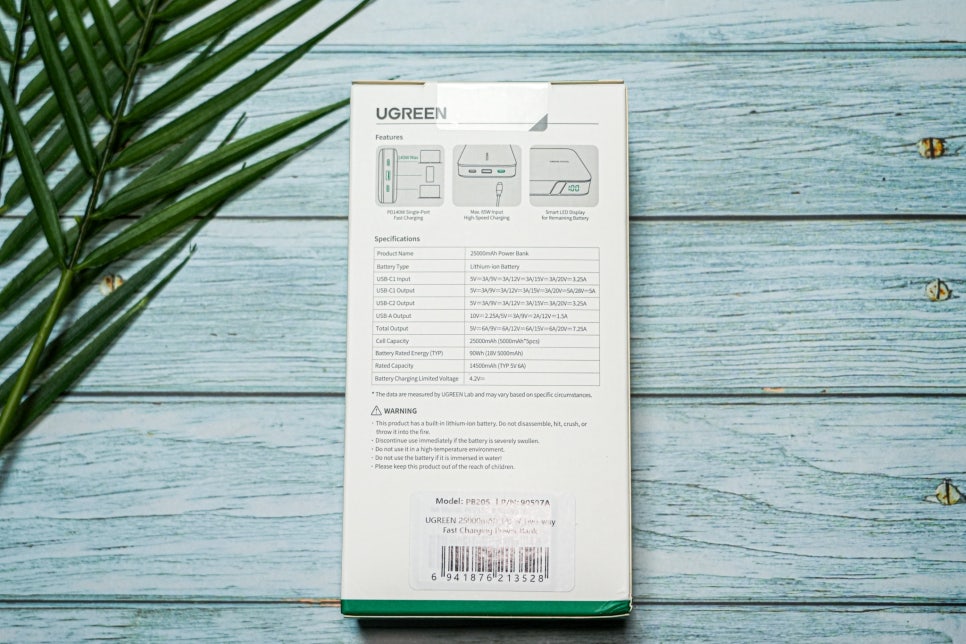 휴대용 충전 솔루션 UGREEN 25000mAh 145W 고속 충전 보조 배터리로 맥북프로 16인치 PD충전기 이미지 3