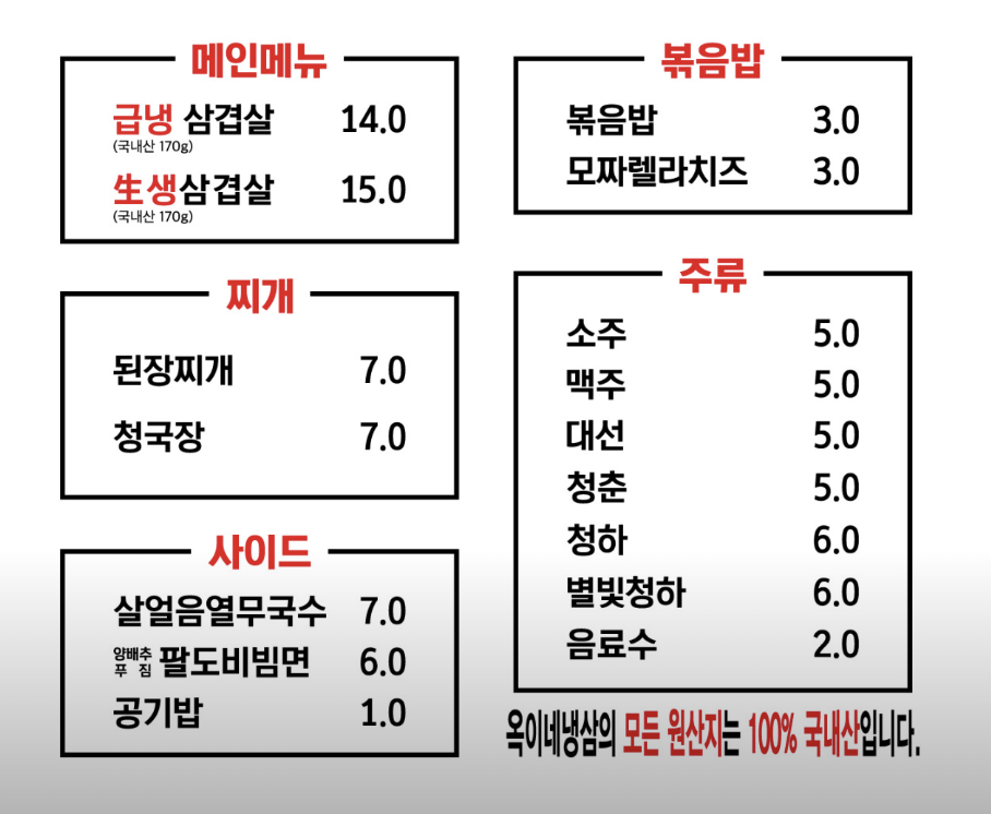 옥이네냉삼 이미지