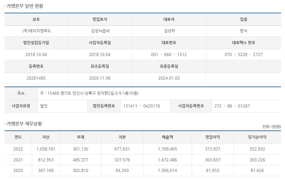 에이치엔푸드 이미지