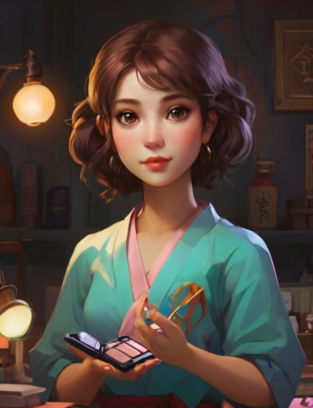 Leonardo Diffusion XL a female translator with cosmetics in he 1