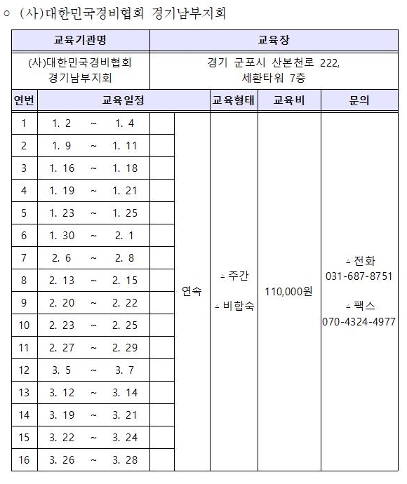 대한민국경비협회경기남부지방협회 이미지