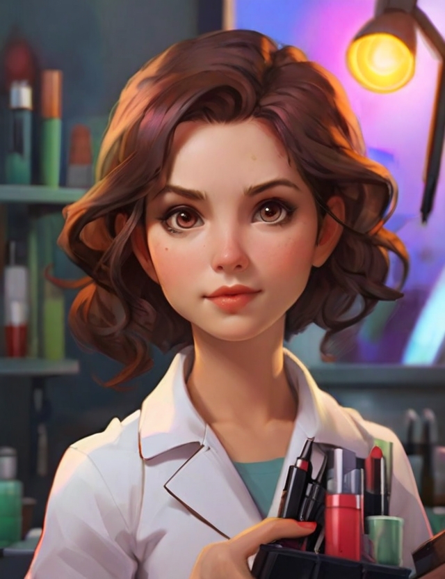 Leonardo Diffusion XL a female scientist with cosmetics in her 2 (1)