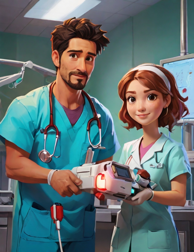 Leonardo Diffusion XL a doctor holding a medical device in a e 0