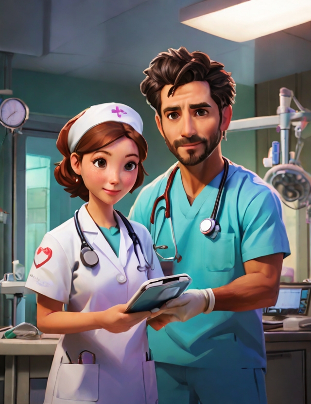 Leonardo Diffusion XL a doctor holding a medical device in a e 3