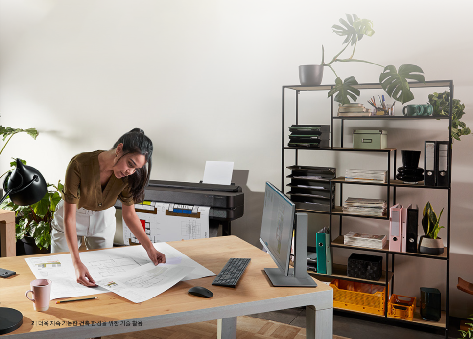 HP 디자인젯 T1600, T1700, T2600 전문업체를 위한 CAD/GIS 프린팅, 포스터 출력 위한 HP 플로터 이미지 3