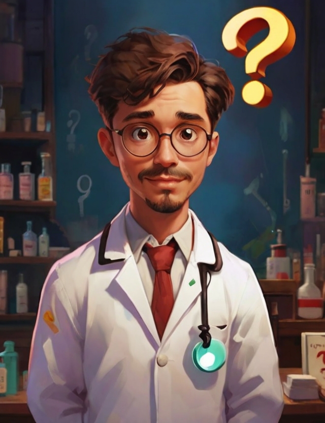 Leonardo Diffusion XL a pharmacist with question mark 1