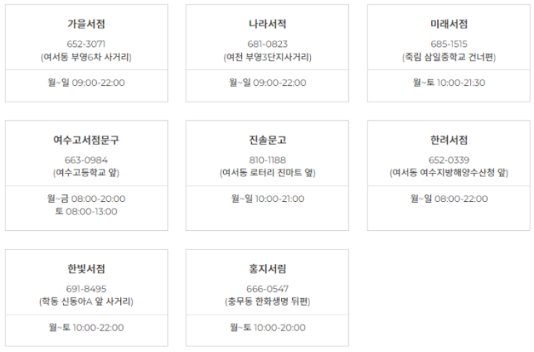 여수고서점，문구 이미지