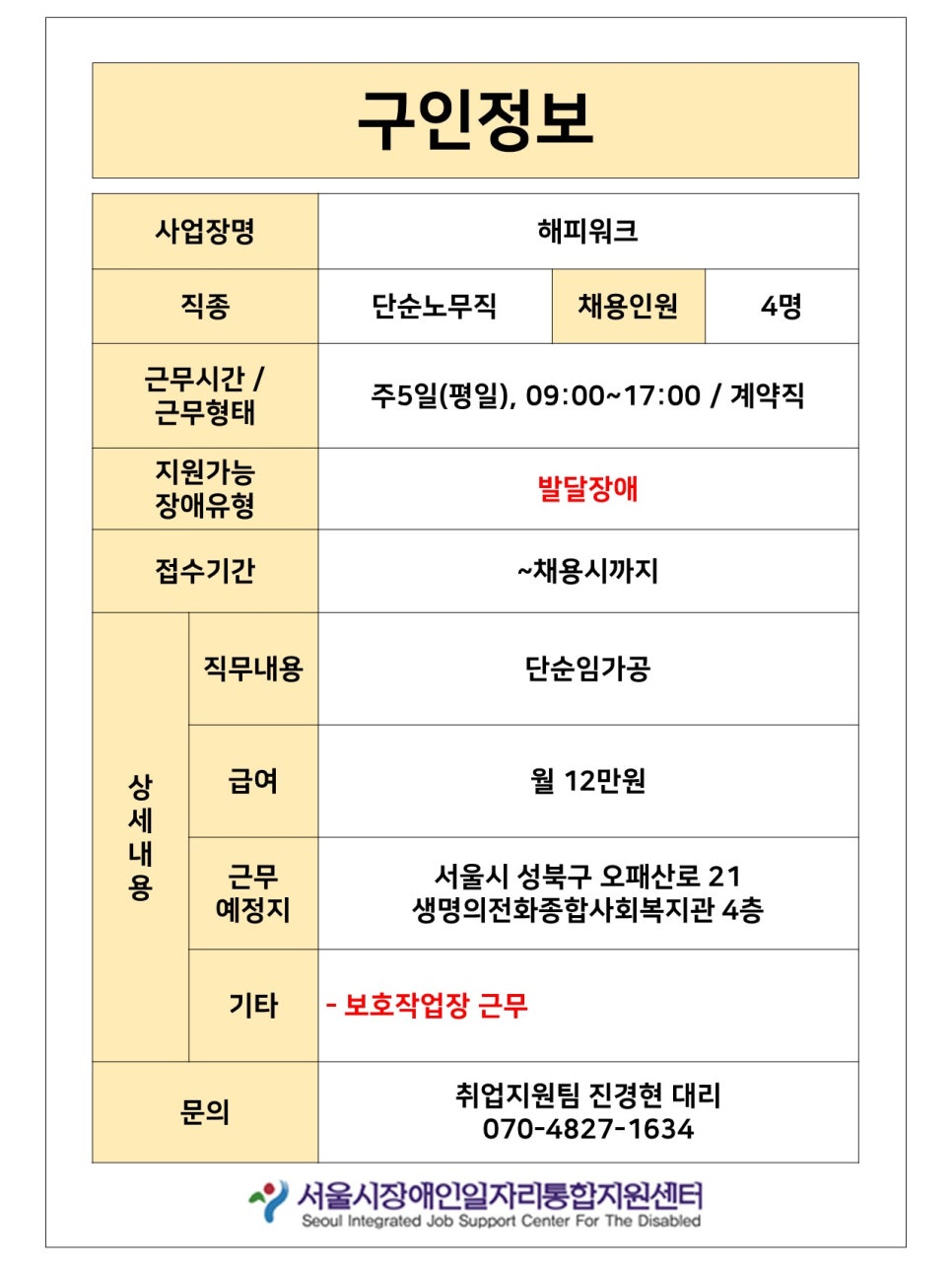 초록등대장애인보호작업장 이미지