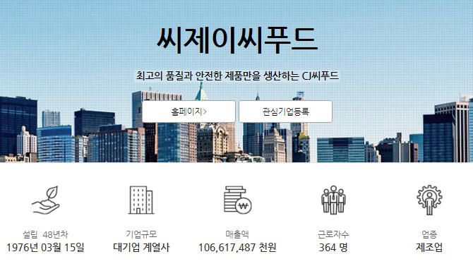 씨제이씨푸드 주식회사 이미지